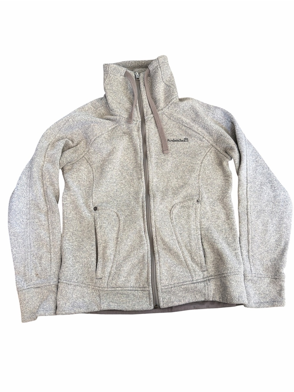 Avalanche Women's Heathered Light Gray Full-Zip Fleece Tunnel neck jacket M